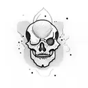 sad skeleton tattoo design idea