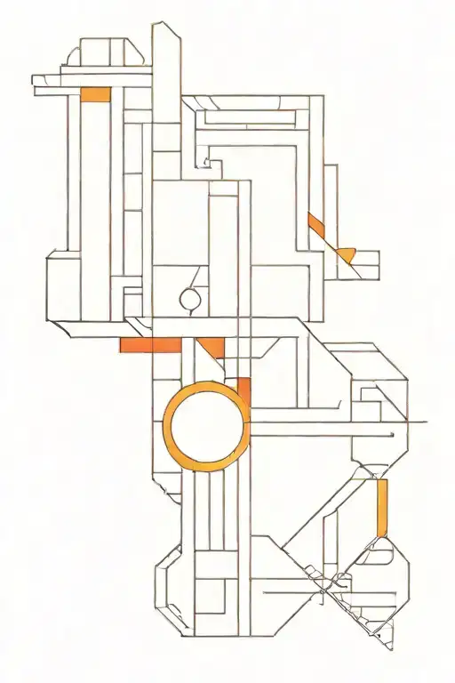 colorful frank Lloyd wright lines  tattoo design idea