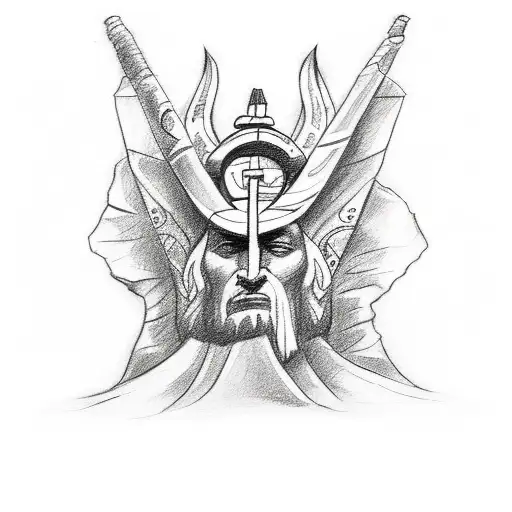 A sketch-style tattoo of a totem pole featuring biblical scenes tattoo design idea