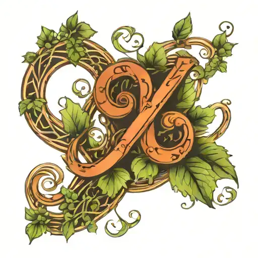 Mobius ampersand ivy vines tattoo design idea
