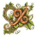 Mobius ampersand ivy vines tattoo design idea