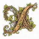 Mobius ampersand ivy vines tattoo design idea