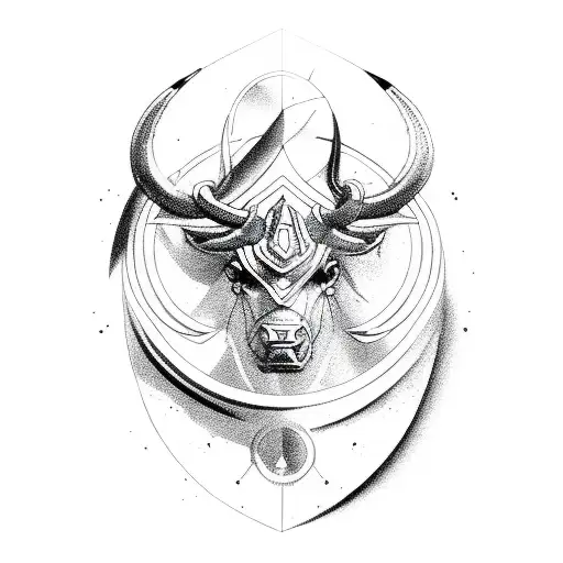 taurus cyber sigil tattoo design idea
