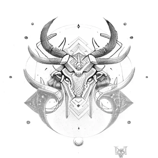 taurus cyber sigil tattoo design idea
