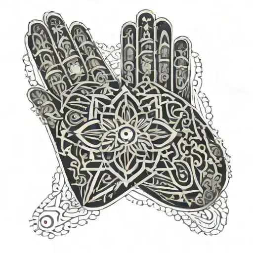 hand of fatima tattoo design idea
