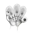 cat's paw with claws and long marks from them tattoo design idea