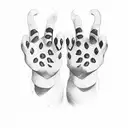 cat's paw with claws and long marks from them tattoo design idea