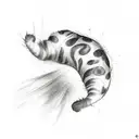 cat's paw with claws and long marks from them tattoo design idea