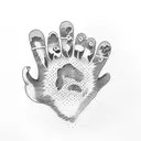 cat's paw and marks from claws  tattoo design idea