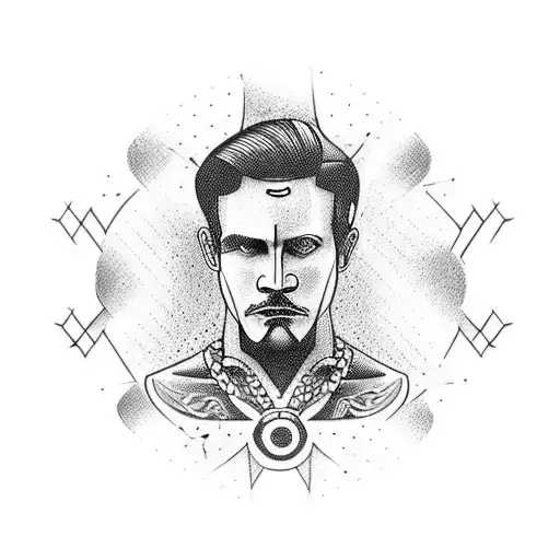 strong male teacher tattoo design idea