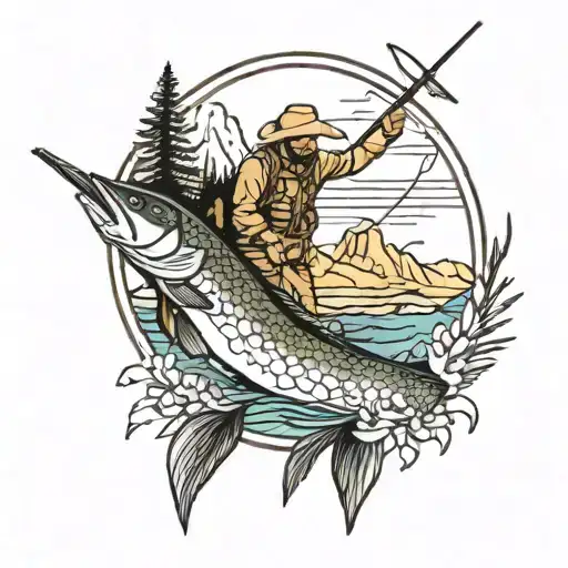 fly fishing, Cowboys, mountains, Wyoming tatto give tattoo design idea