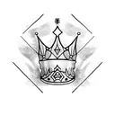 lionel messi with a crown tattoo design idea