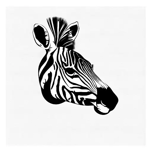 zebra in a martini glass tattoo design idea
