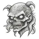 cartoon sexy zombie head tattoo design idea