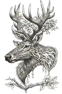 elk antler tattoo design idea