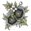 blackthorn shalalee with blackthorn berries and flowers on a shalalee  tattoo design idea