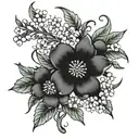blackthorn shalalee with blackthorn berries and flowers on a shalalee  tattoo design idea