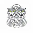 A symbolic representation of two wolves and a snake intertwined, forming a powerful Viking symbol tattoo design idea