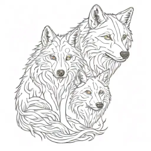 Brother wolf sister tattoo design idea