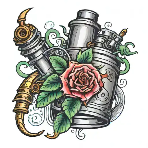 self sabotaging suicide machine tattoo design idea