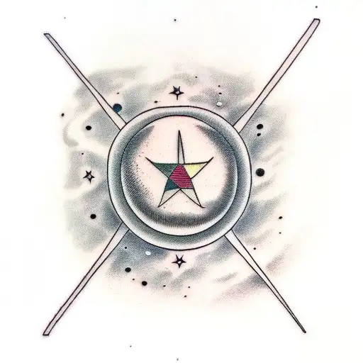 saturn and pluto tattoo design idea