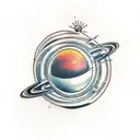 saturn and pluto tattoo design idea