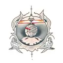 saturn and pluto tattoo design idea