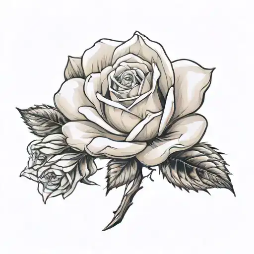 yorkshire  white rose tattoo design idea