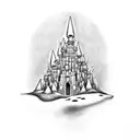 sand castle tattoo design idea