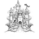 sand castle tattoo design idea