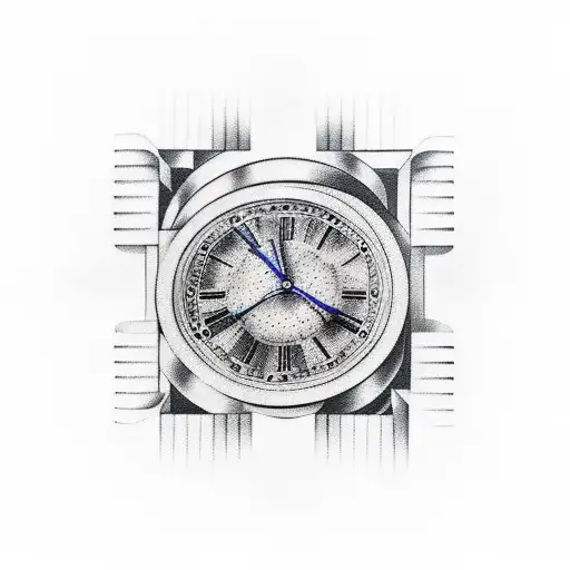 broken clock tattoo design idea