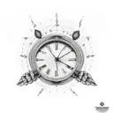 broken clock tattoo design idea