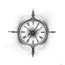broken clock tattoo design idea