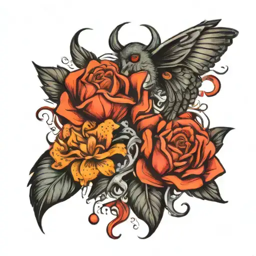love and hate tattoo design idea