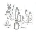 Potion bottles arranged tattoo design idea