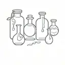 Potion bottles arranged tattoo design idea