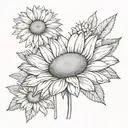 half daisy half sun tattoo design idea