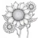 half daisy half sun tattoo design idea