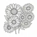 half daisy half sun tattoo design idea