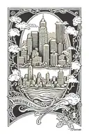 Detroit skyline tattoo design idea
