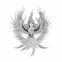 Sleeve phoenix with smoke and other things tattoo design idea