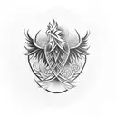 Sleeve phoenix with smoke and other things tattoo design idea