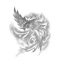 Sleeve phoenix with smoke and other things tattoo design idea