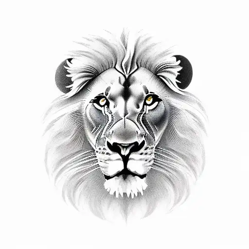 Lion with 2 cubs tattoo design idea