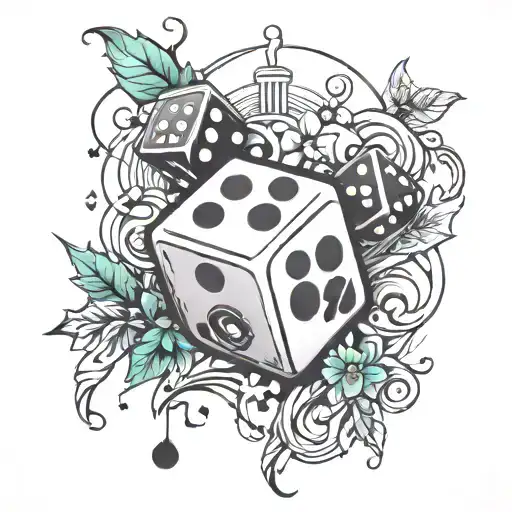 dice music math tattoo design idea
