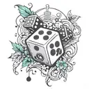 dice music math tattoo design idea