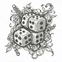 dice music math tattoo design idea