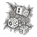 dice music math tattoo design idea