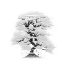 japanese sakura tree tattoo design idea