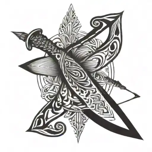 Arrow bow  tattoo design idea